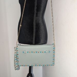 Studded Light Blue Crossbody Bag
